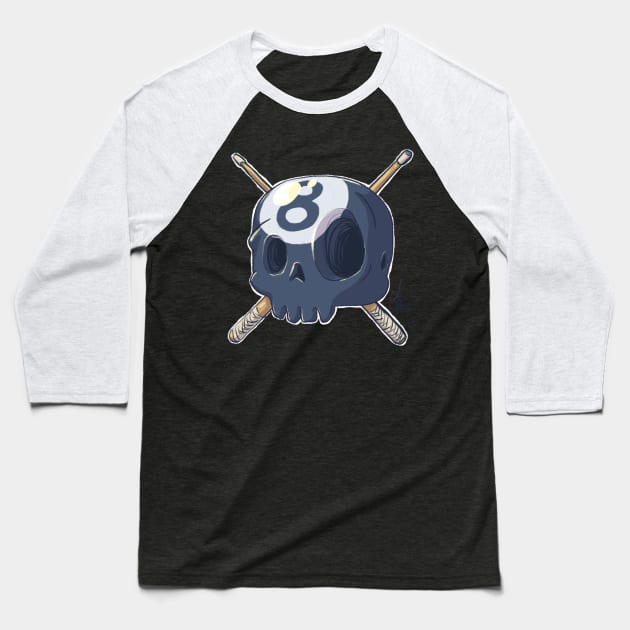 Skull Eightball v2 Baseball T-Shirt by MBGraphiX